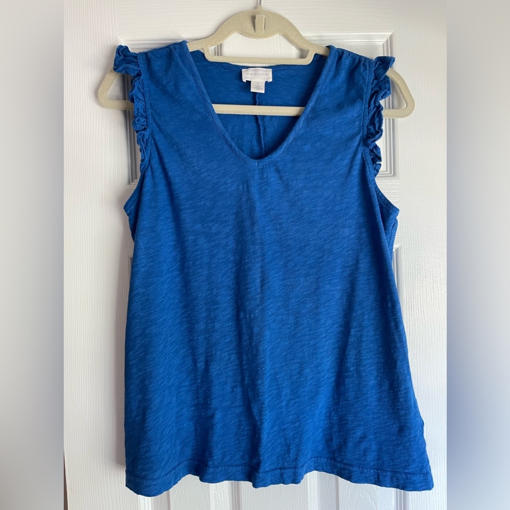 Blue Flutter Sleeve Tee Women’s Small Summer Top Casual (Also selling white one) - Picture 2 of 4